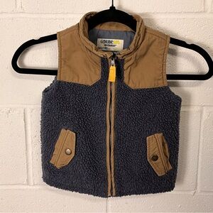 🌻$11 DEAL!🌻 Kids OshKosh B'gosh Tan/ Navy Fleece Jacket 2T